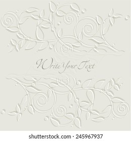 Wedding card or invitation with abstract floral background. Elegance pattern with flowers. Abstract greeting card. Greeting card in grunge or retro style.