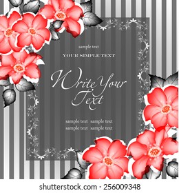 Wedding card or invitation with abstract floral background. Elegance pattern with flowers. Abstract greeting card. Greeting card in grunge or retro style.