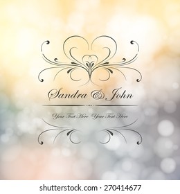 Wedding card or invitation with abstract floral background. Greeting card in grunge or retro style. Elegance pattern with flowers roses, floral illustration in vintage style Valentine. Classic.