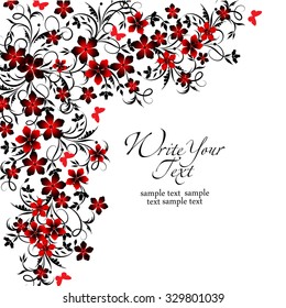 Wedding card or invitation with abstract floral background. Elegance pattern with flowers. Abstract greeting card. Greeting card in grunge or retro style.