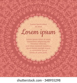 Wedding card or invitation with abstract floral background