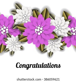 Wedding card or invitation with abstract floral background. Greeting postcard in retro vector Elegance pattern with flowers roses floral illustration vintage style 