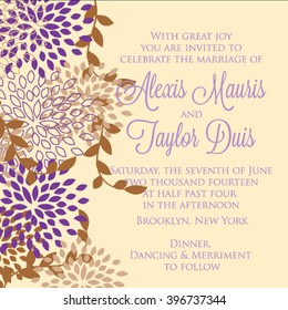 Wedding card or invitation with abstract floral background. Greeting postcard in grunge or retro vector Elegance pattern with flowers roses floral illustration vintage style Valentine anniversary