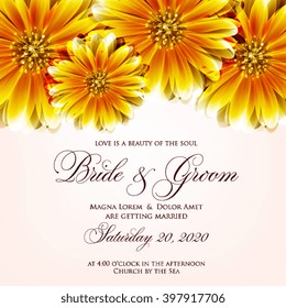 Wedding card or invitation with abstract floral background. Greeting postcard in grunge or retro vector Elegance pattern with flowers roses floral illustration vintage style Valentine anniversary