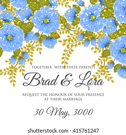 Wedding card or invitation with abstract floral background. Greeting postcard in retro vector Elegance pattern with flowers roses floral illustration vintage style