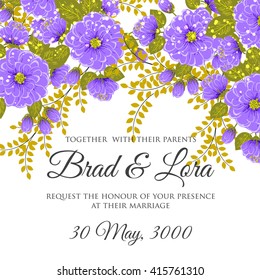 Wedding card or invitation with abstract floral background. Greeting postcard in retro vector Elegance pattern with flowers roses floral illustration vintage style