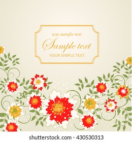 Wedding card or invitation with abstract floral background. Elegance pattern with flowers. Abstract greeting card. 