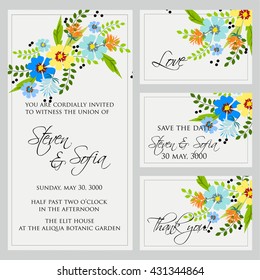 Wedding card or invitation with abstract floral background. Greeting postcard in retro vector Elegance pattern with flowers roses floral illustration vintage style