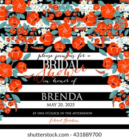 Wedding card or invitation with abstract floral background. Greeting postcard in retro vector Elegance pattern with flowers roses floral illustration vintage style