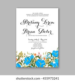 Wedding card or invitation with abstract floral background. Greeting postcard in grunge or retro vector Elegance pattern with flowers roses floral illustration vintage style Valentine anniversary