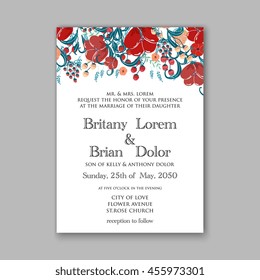 Wedding card or invitation with abstract floral background. Greeting postcard in grunge or retro vector Elegance pattern with flowers roses floral illustration vintage style Valentine anniversary