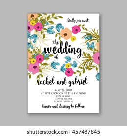 Wedding card or invitation with abstract floral background. Greeting postcard in grunge or retro vector Elegance pattern with flowers roses floral illustration vintage style Valentine anniversary