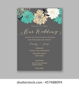 Wedding card or invitation with abstract floral background. Greeting postcard in grunge or retro vector Elegance pattern with flowers roses floral illustration vintage style Valentine anniversary