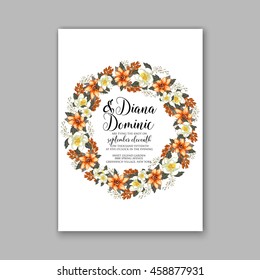 Wedding card or invitation with abstract floral background. Greeting postcard in grunge or retro vector Elegance pattern with flowers roses floral illustration vintage style Valentine anniversary