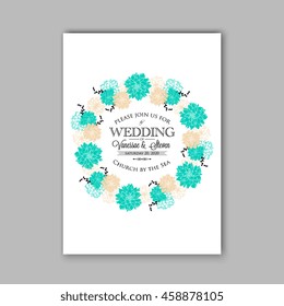 Wedding card or invitation with abstract floral background. Greeting postcard in grunge or retro vector Elegance pattern with flowers roses floral illustration vintage style Valentine anniversary