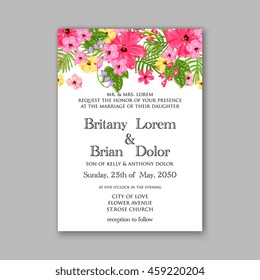 Wedding card or invitation with abstract floral background. Greeting postcard in grunge or retro vector Elegance pattern with flowers roses floral illustration vintage style Valentine anniversary