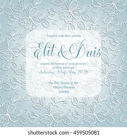 Wedding card or invitation with abstract floral background. 