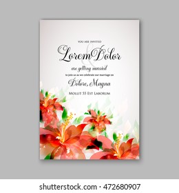 Wedding card or invitation with abstract floral background. Greeting postcard in grunge or retro vector Elegance pattern with flowers roses floral illustration vintage style Valentine anniversary