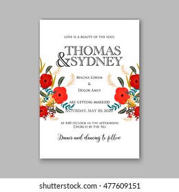 Wedding card or invitation with abstract floral background. Greeting postcard in grunge or retro vector Elegance pattern with flowers roses floral illustration vintage style Valentine anniversary