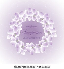 Wedding card or invitation with abstract floral background. Elegance pattern with flowers. Abstract greeting card. 
