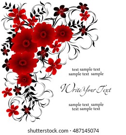 Wedding card or invitation with abstract floral background. Elegance pattern with flowers. Abstract greeting card. 