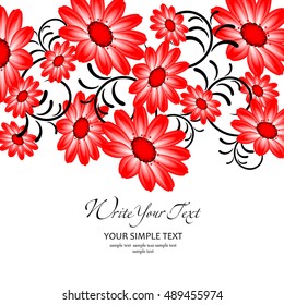 Wedding card or invitation with abstract floral background. Elegance background with flowers. Abstract greeting card.