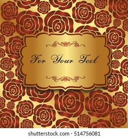 Wedding card or invitation with abstract floral background.
