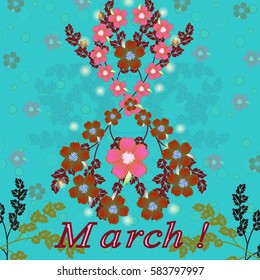 

Wedding card or invitation with abstract floral background.
