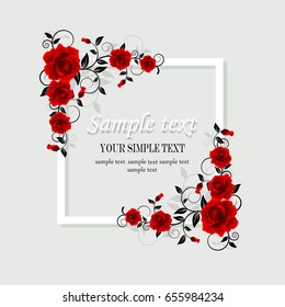 Wedding card or invitation with abstract floral background. Elegance pattern with flowers. Abstract greeting card. Greeting card in grunge or retro style.