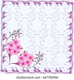 Wedding card or invitation with abstract floral background.