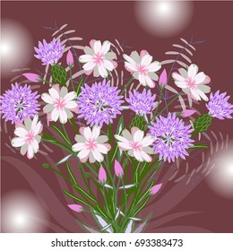 Wedding card or invitation with abstract floral background.
