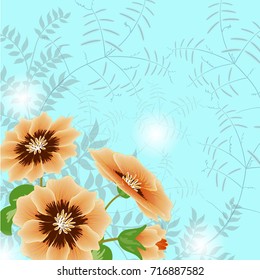 Wedding card or invitation with abstract floral background.

