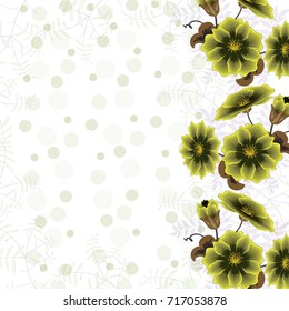 Wedding card or invitation with abstract floral background.