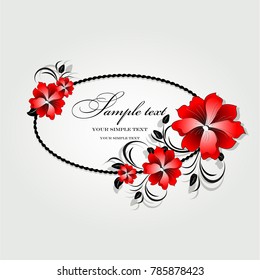 Wedding card or invitation with abstract floral background. Elegance pattern with flowers. Abstract greeting card. Greeting card in grunge or retro style.