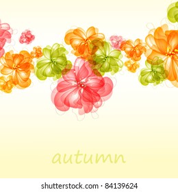 Wedding card or invitation with abstract floral background. Greeting card in grunge or retro style.