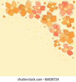 Wedding card or invitation with abstract floral background.