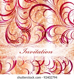 Wedding card or invitation with abstract floral background.Valentine Greeting card in grunge or retro style. Elegance pattern with flowers roses, floral illustration in vintage style