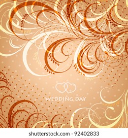 Wedding card or invitation with abstract floral background.Valentine Greeting card in grunge or retro style. Elegance pattern with flowers roses, floral illustration in vintage style