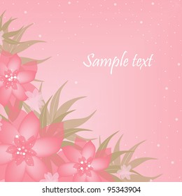 Wedding card or invitation with abstract floral background. Greeting card in grunge or retro style. Elegance Seamless pattern with flowers, floral illustration in vintage style
