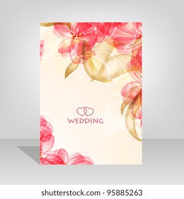 Wedding card or invitation with abstract floral background. Greeting card in grunge or retro style. Elegance winter vector Seamless pattern  floral illustration in vintage style Valentine.
