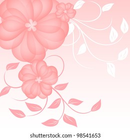  Wedding card or invitation with abstract floral background. Greeting card in grunge or retro style.