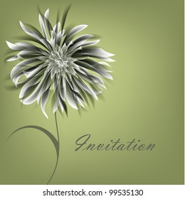  Wedding card or invitation with abstract floral background. Greeting card in grunge or retro style.