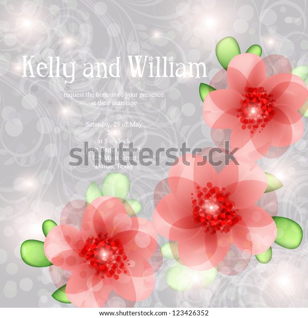 Wedding Card Invitation Abstract Floral Background Stock Vector