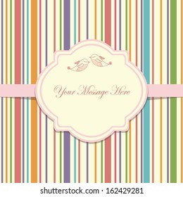 Wedding card or invitation with abstract striped colorful background