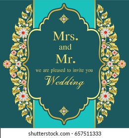 Wedding card, invitation card,Template frame. Perfect cards for any other kind of design, birthday and other holiday, medallion, indian, arabic,dubai.