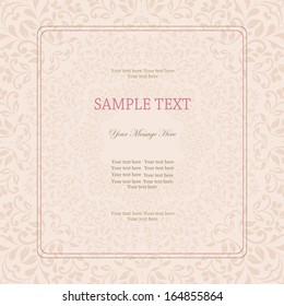 Wedding card or invitation with classic background 
