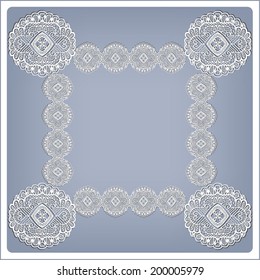 Wedding card, invitation card design, frame border lace pattern, decorative ornamental background