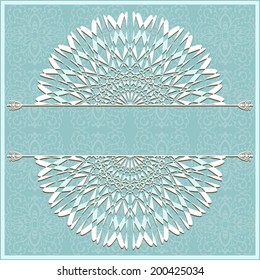 Wedding card, invitation card design, frame border lace pattern, decorative ornamental background