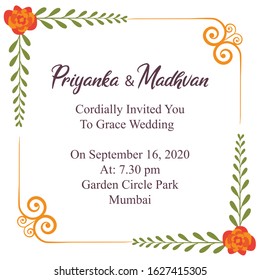 wedding card invitation design template vector illustration