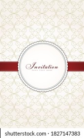Wedding card or invitation with floral ornament background.Perfect as invitation or announcement.